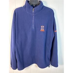 Pro Edge University of Illinois Fleece Quarter Zip Pullover Jacket. Size Large